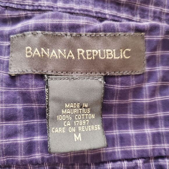 Banana Republic Long Sleeve Button Front Classic Fit Shirt Size Med - Picture 9 of 10